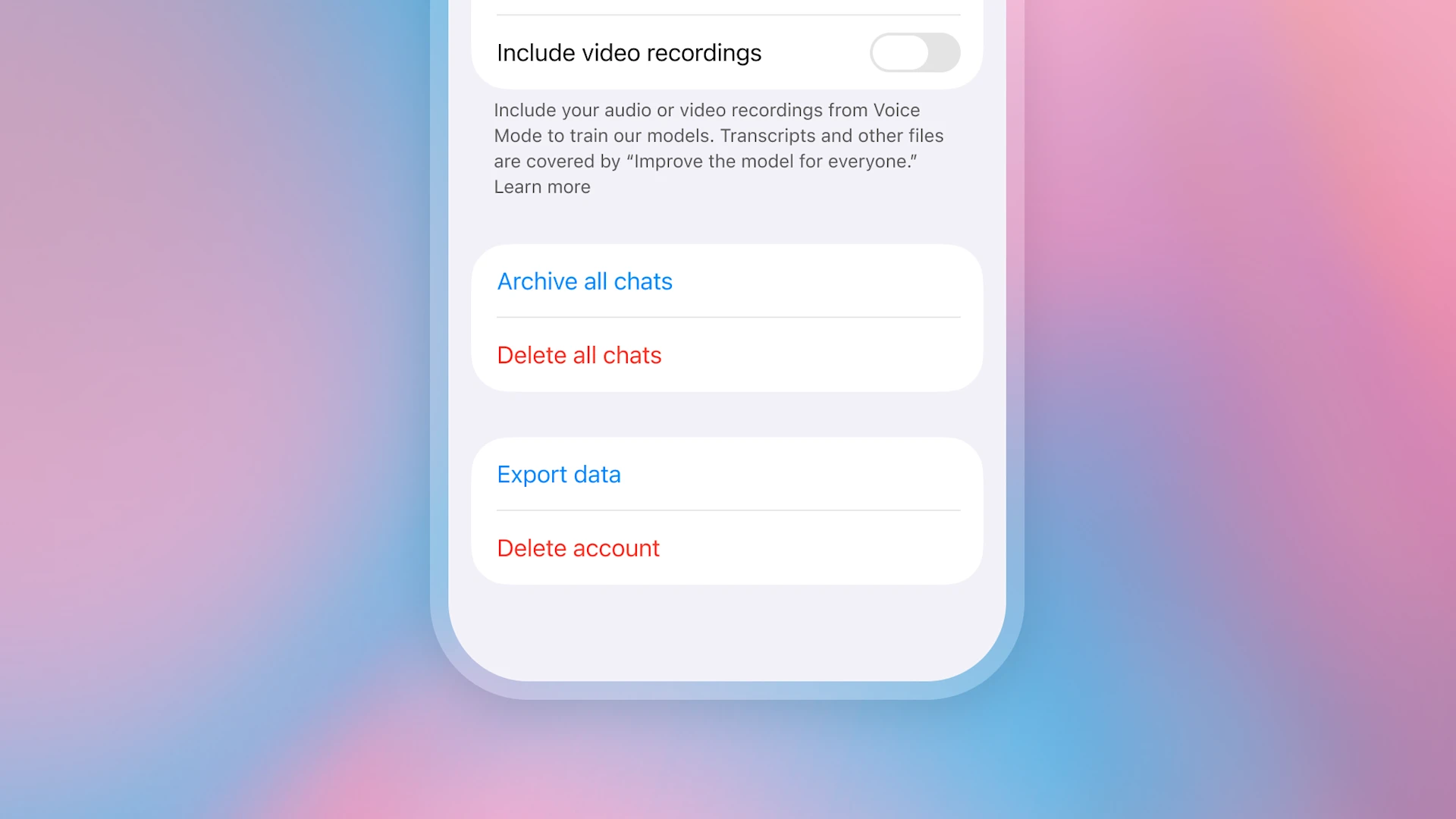 ChatGPT Privacy Settings | OpenAI | OpenAI