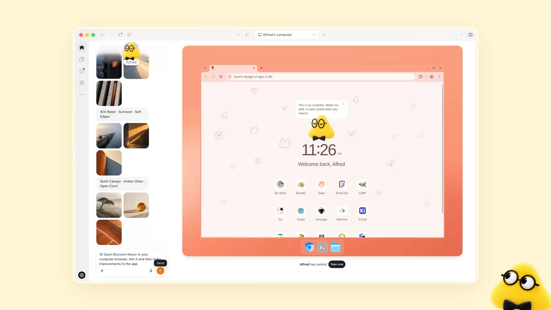 Скриншот Dots, использующего Codex на собственном компьютере