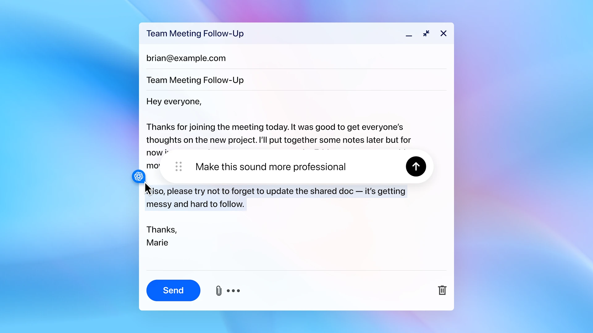 Use Chatgpt to improve your text