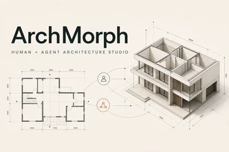 ArchMorph architectural floor plan and three-dimensional building model.