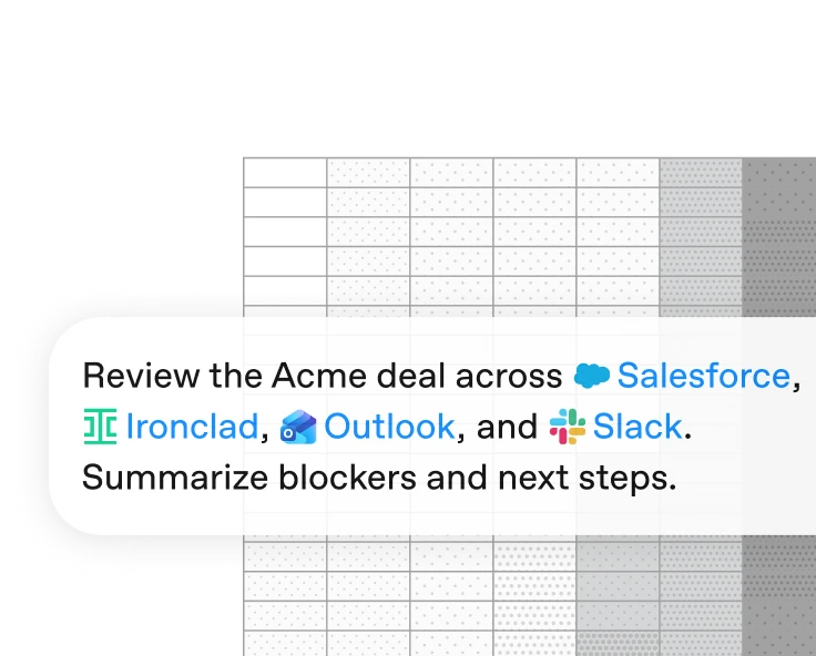 ChatGPT prompt reviewing an Acme deal across Salesforce, Ironclad, Outlook, and Slack.