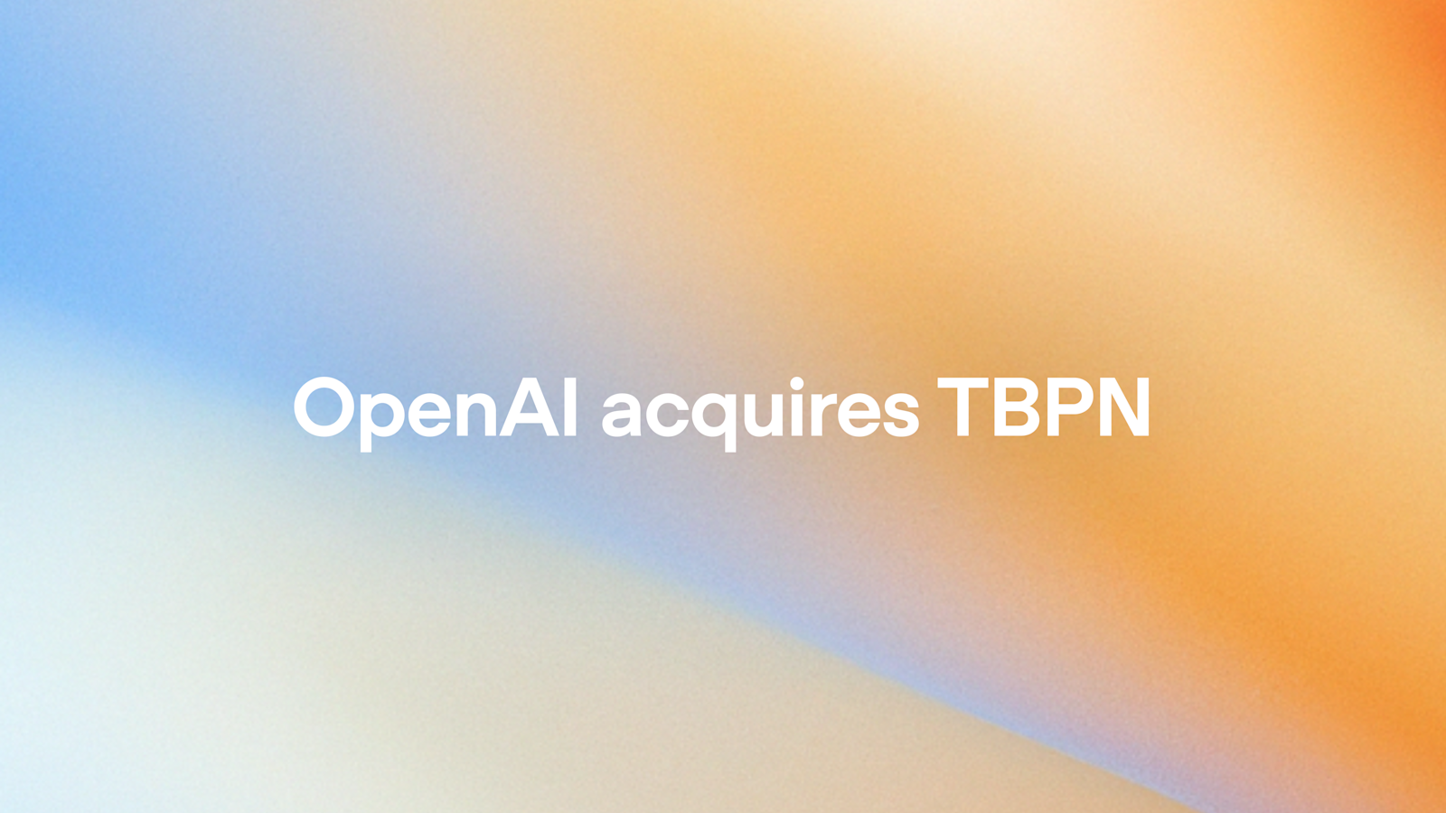 OpenAI TBPN official announcement