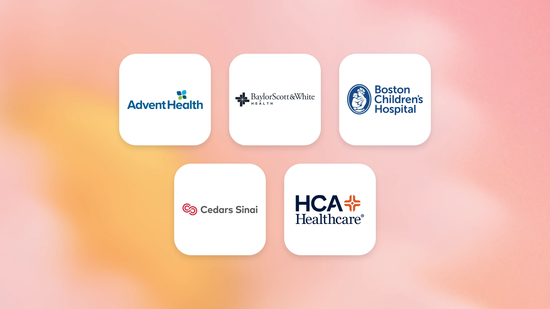 Healthcare launch partners: AdventHealth, Baylor Scott & White Health, Boston Children’s Hospital, Cedars-Sinai, and HCA Healthcare.