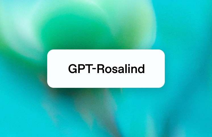 GPT-Rosalind label on an abstract green and teal background.