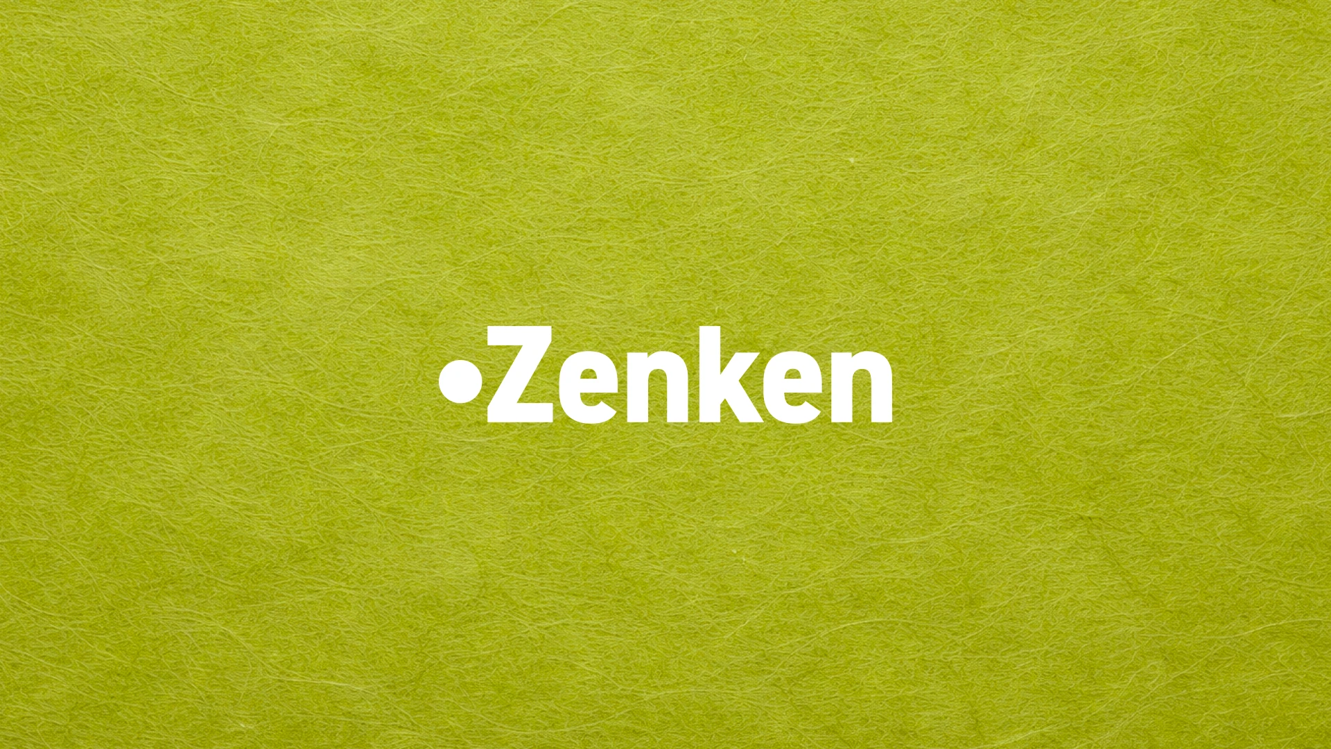 Green, textured background with the white Zenken wordmark, preceded by a dot, centered on the image.