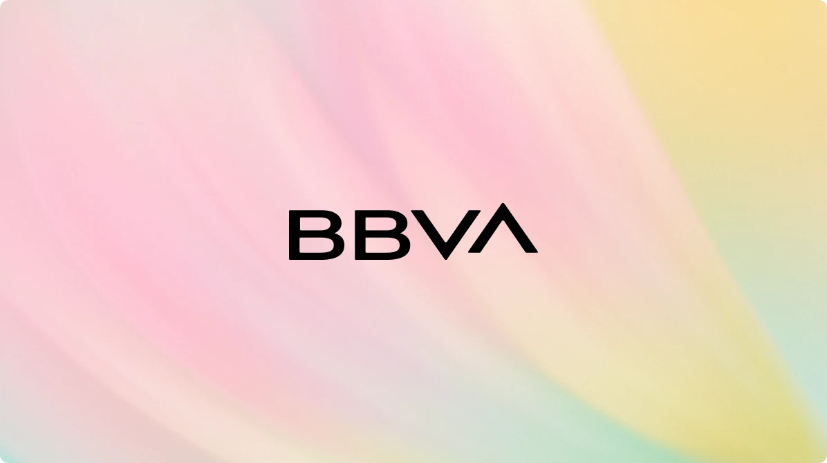 Klarna logo over a pastel abstract background.