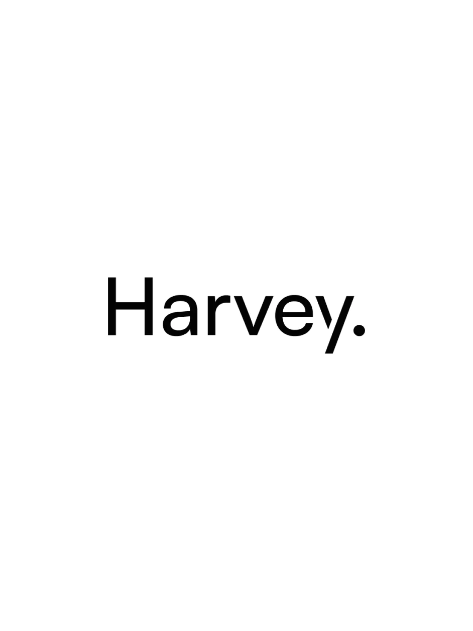 Black Harvey logo on a white background.