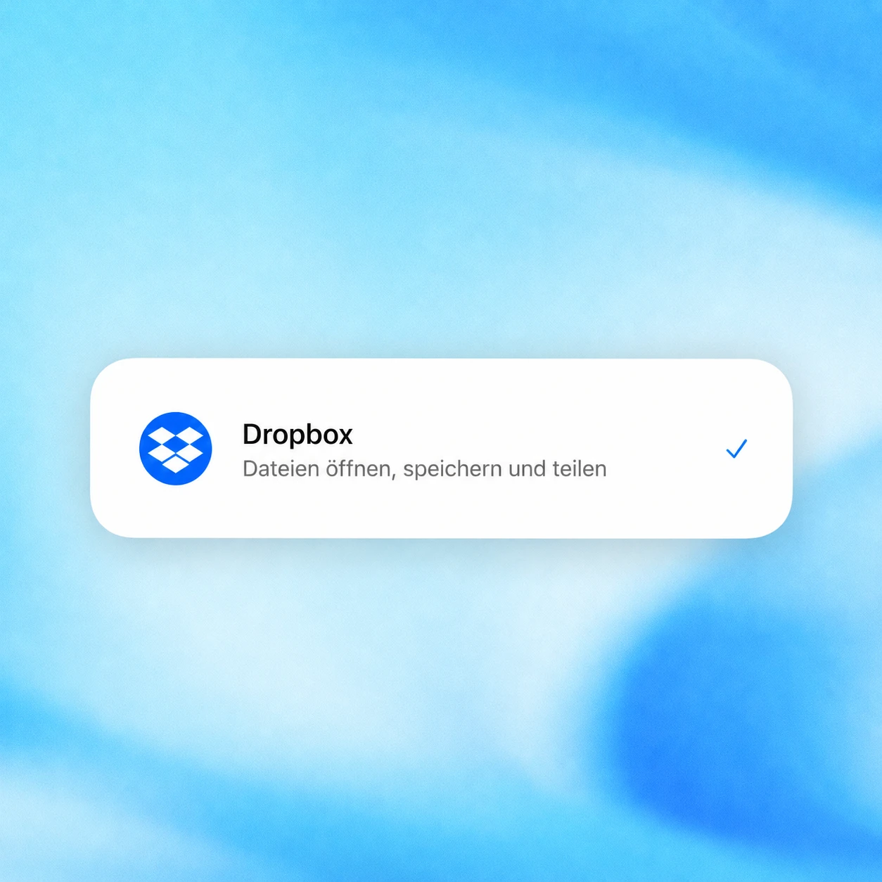 Dropbox-Plugin-Karte vor blauem Farbverlauf