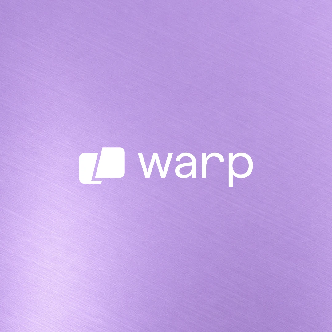Warp customer story art card.