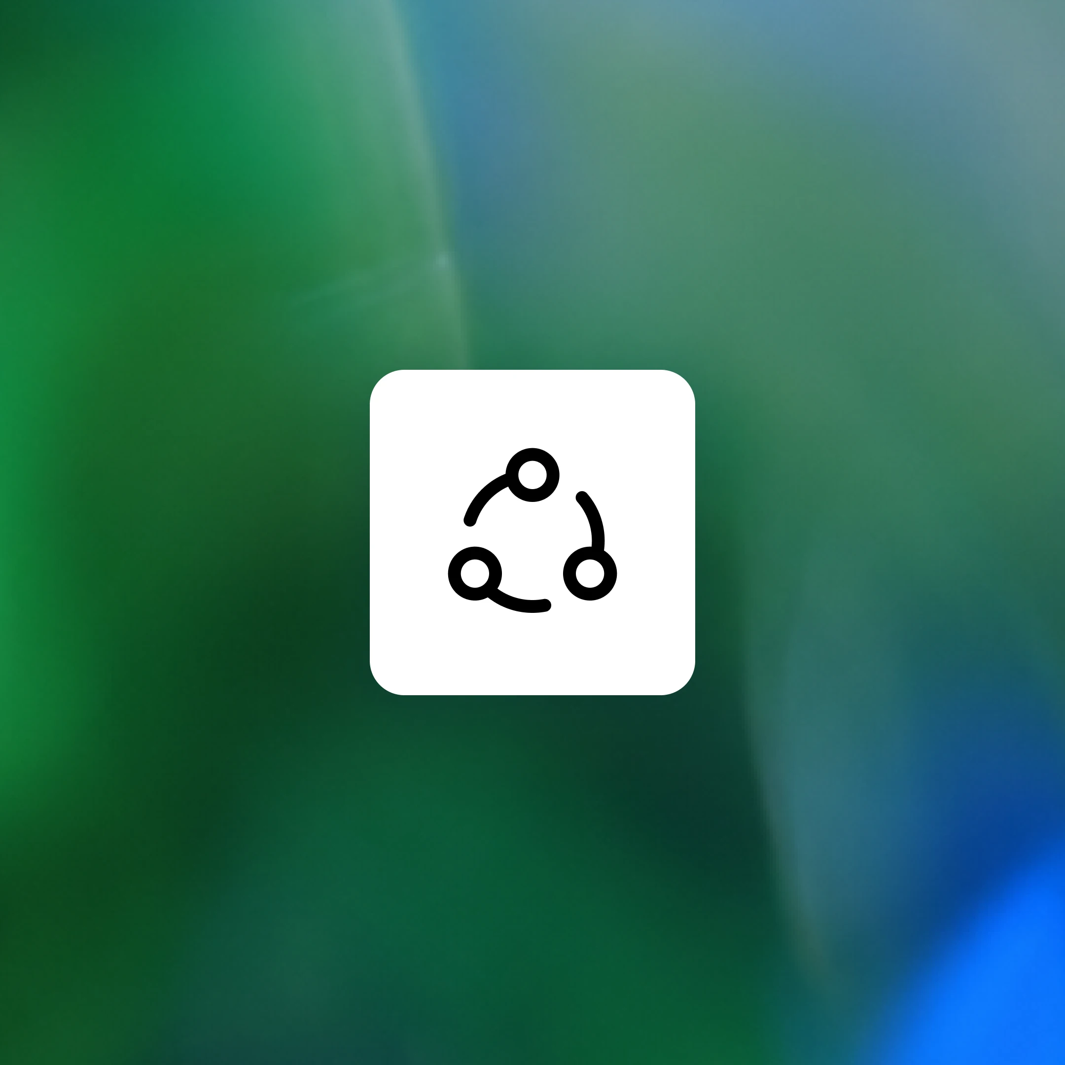 Connected organization icon on an abstract green and blue background