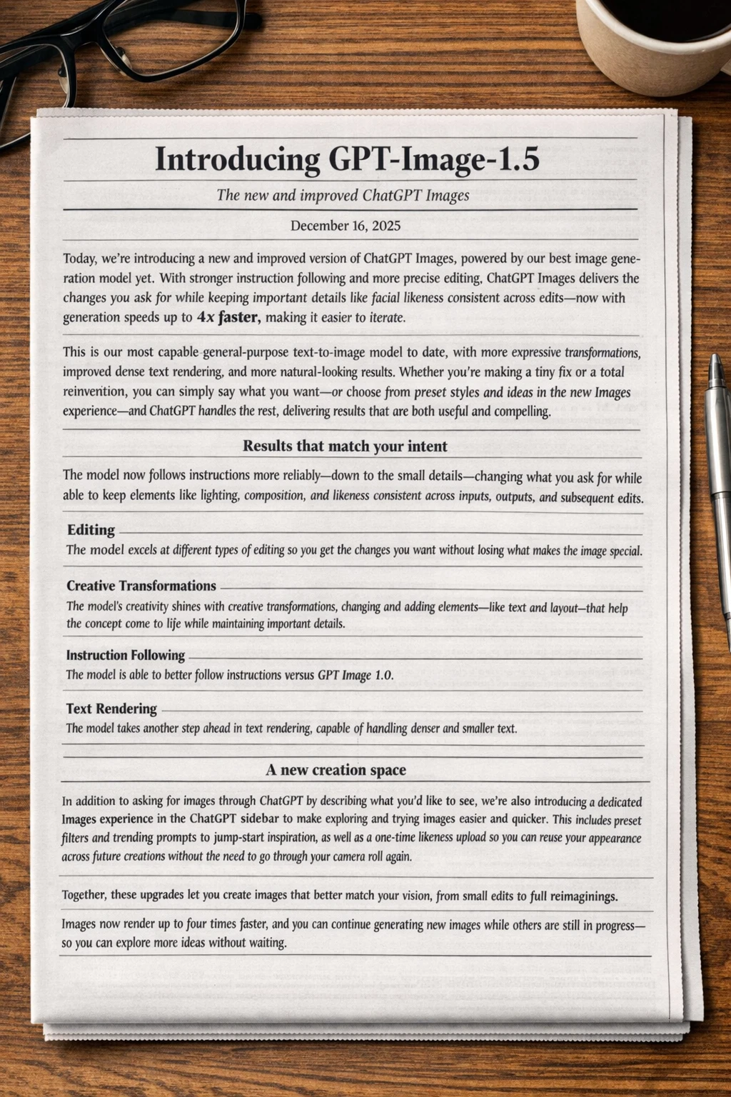 GPT Image 1.5 one-click generation