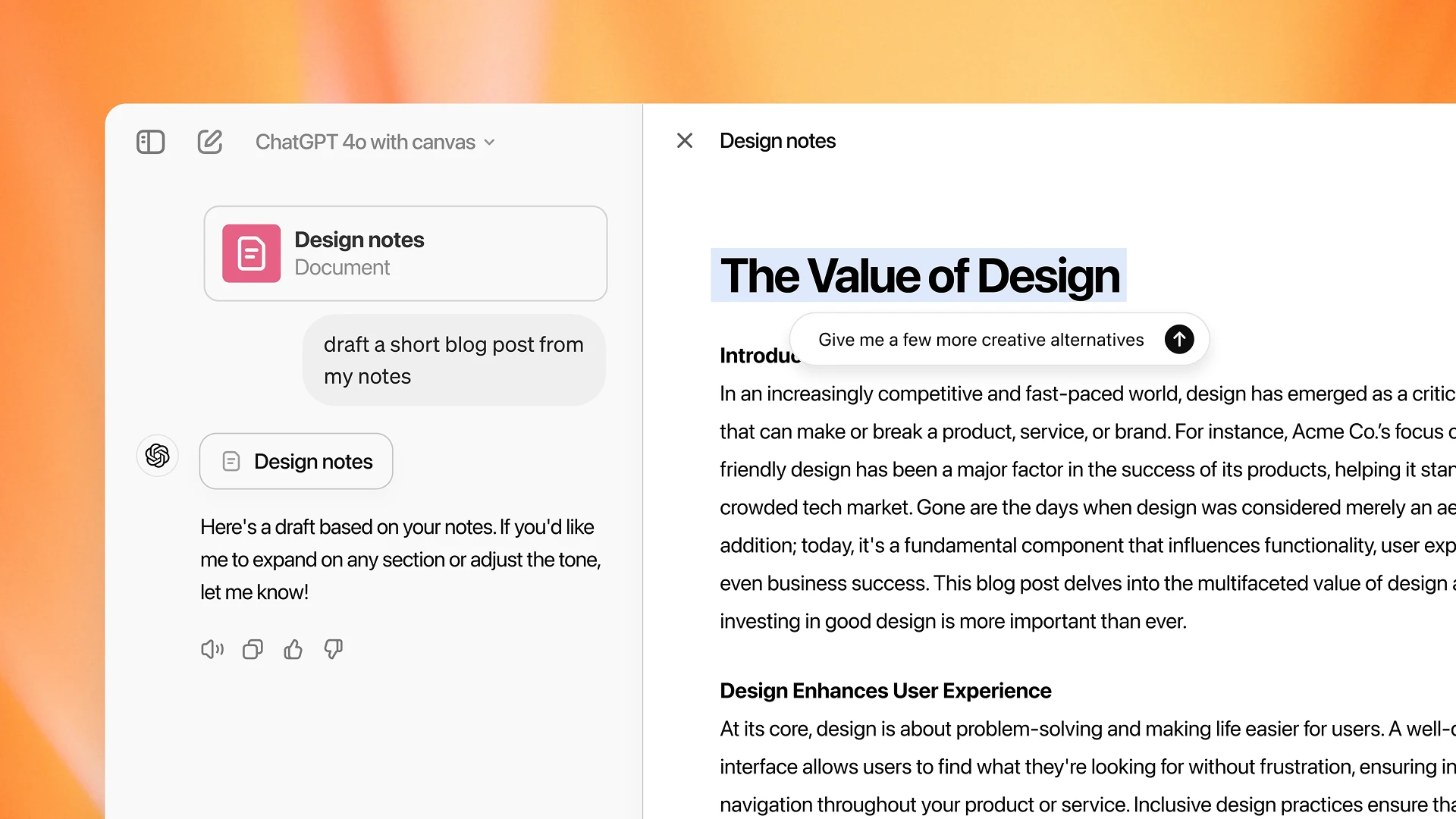 Chat interface on a blue-green background where ChatGPT brainstorms feature names like “XFN Hub” and drafts a document titled “XFN Usage Guidelines – Cross-Functional Collaboration.”