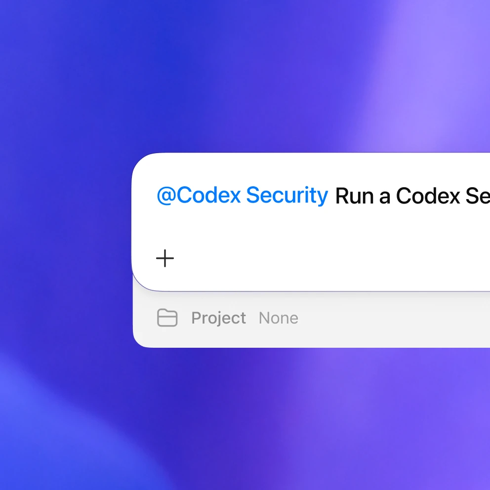 Codex chat composer prefilled with a Codex Security scan prompt.