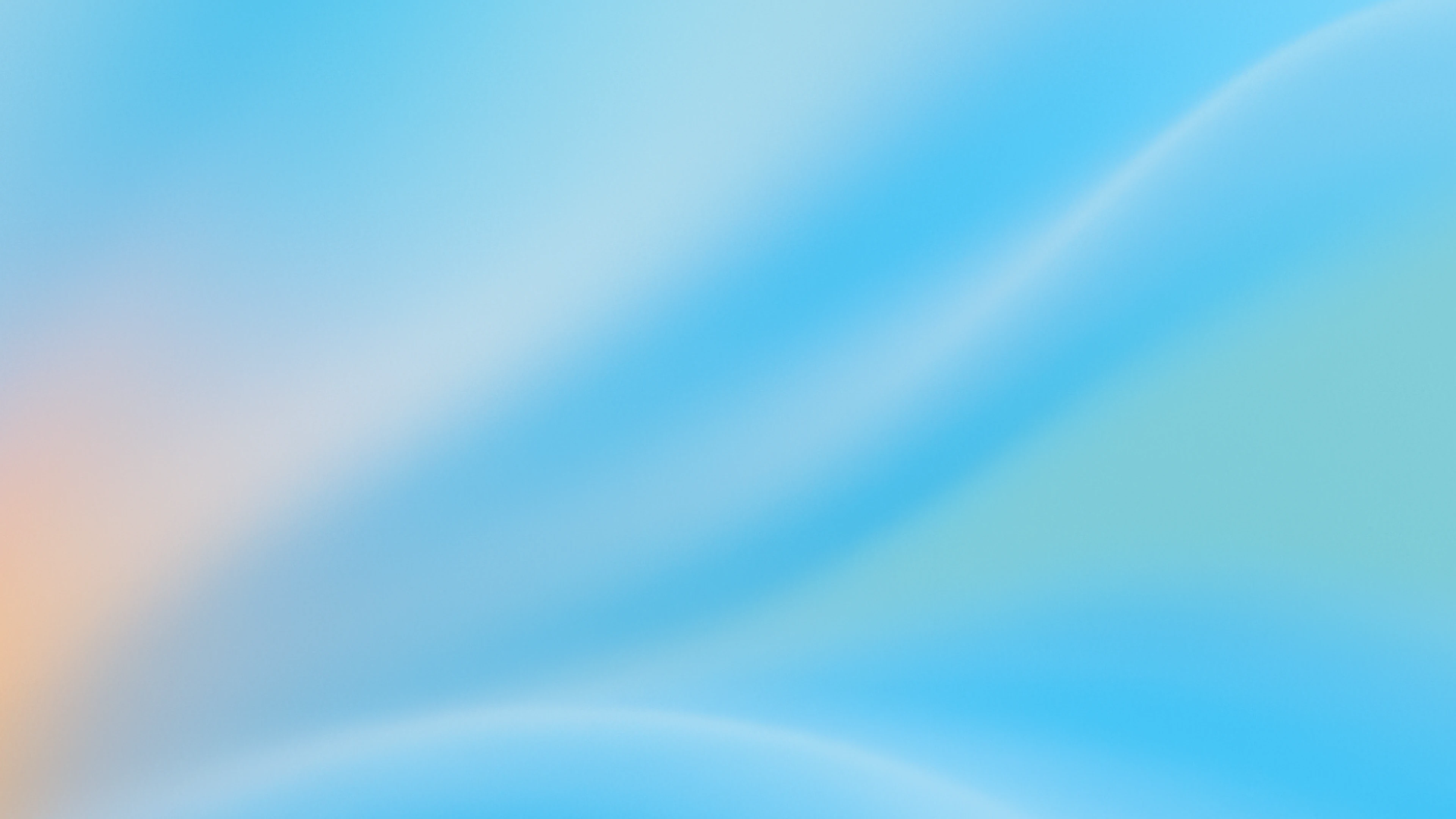 Abstract image with smooth gradients of blue, light teal, and soft peach, forming flowing curves that convey a sense of balance and harmony.