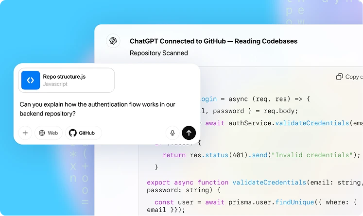 A blurred background with colorful code overlay and a centered label reading “Merged +274 -182,” representing a Git pull request merge summary showing added and removed lines of code.