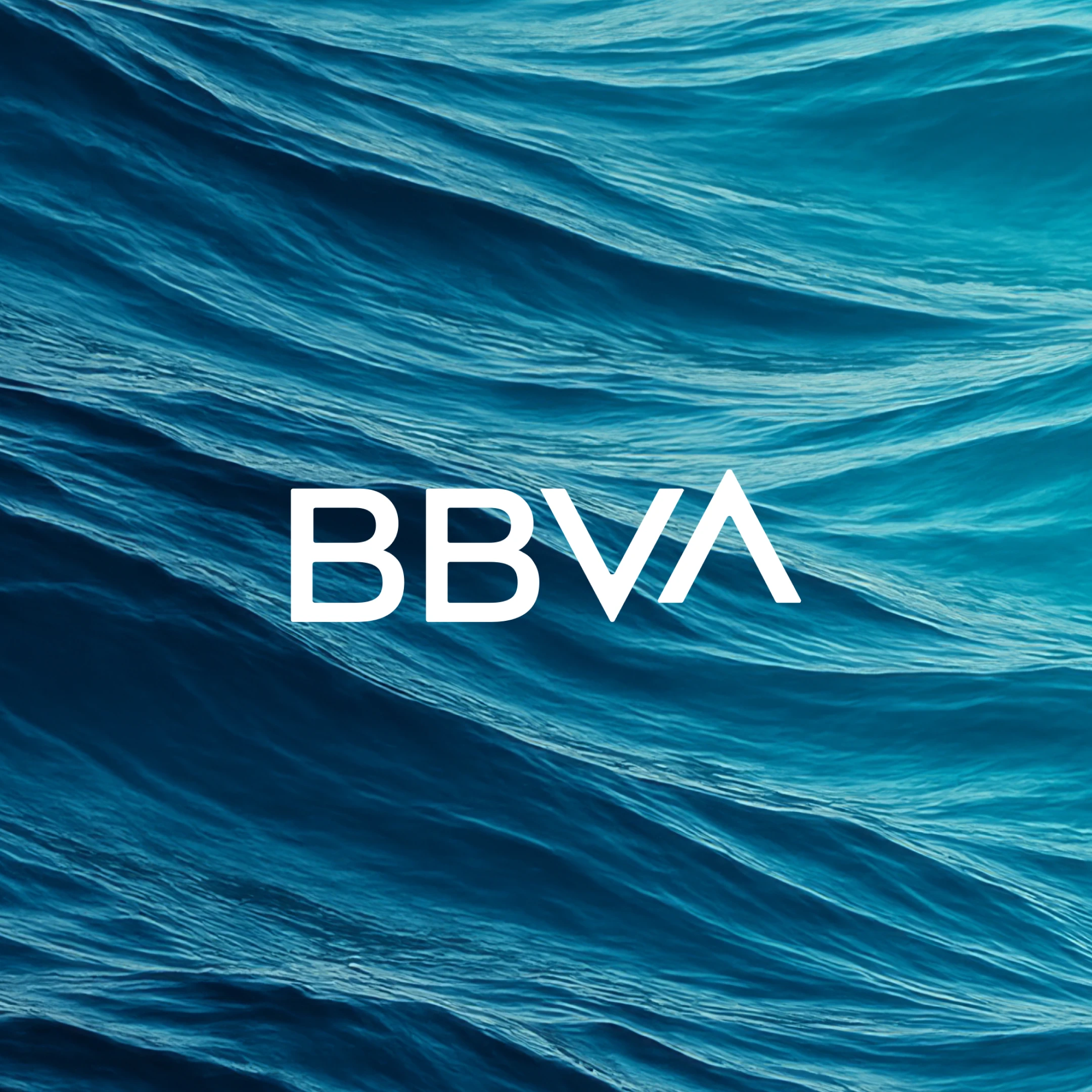 BBVA logo on blue waves.
