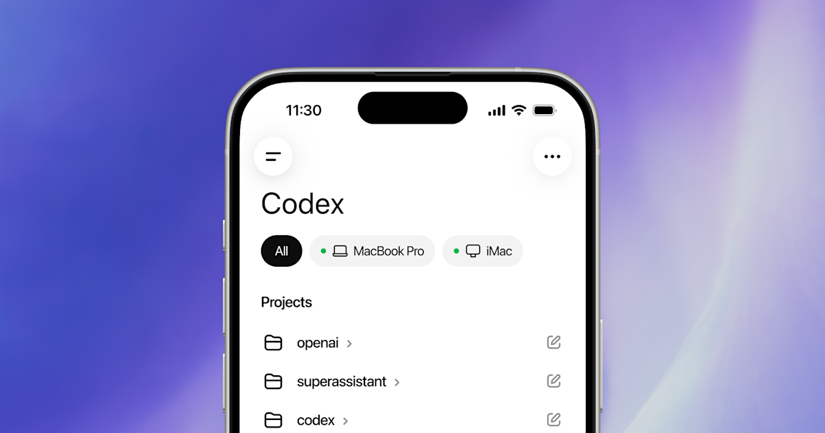 এখন মোবাইল থেকেই নিয়ন্ত্রণ করুন Codex কোডিং এজেন্ট