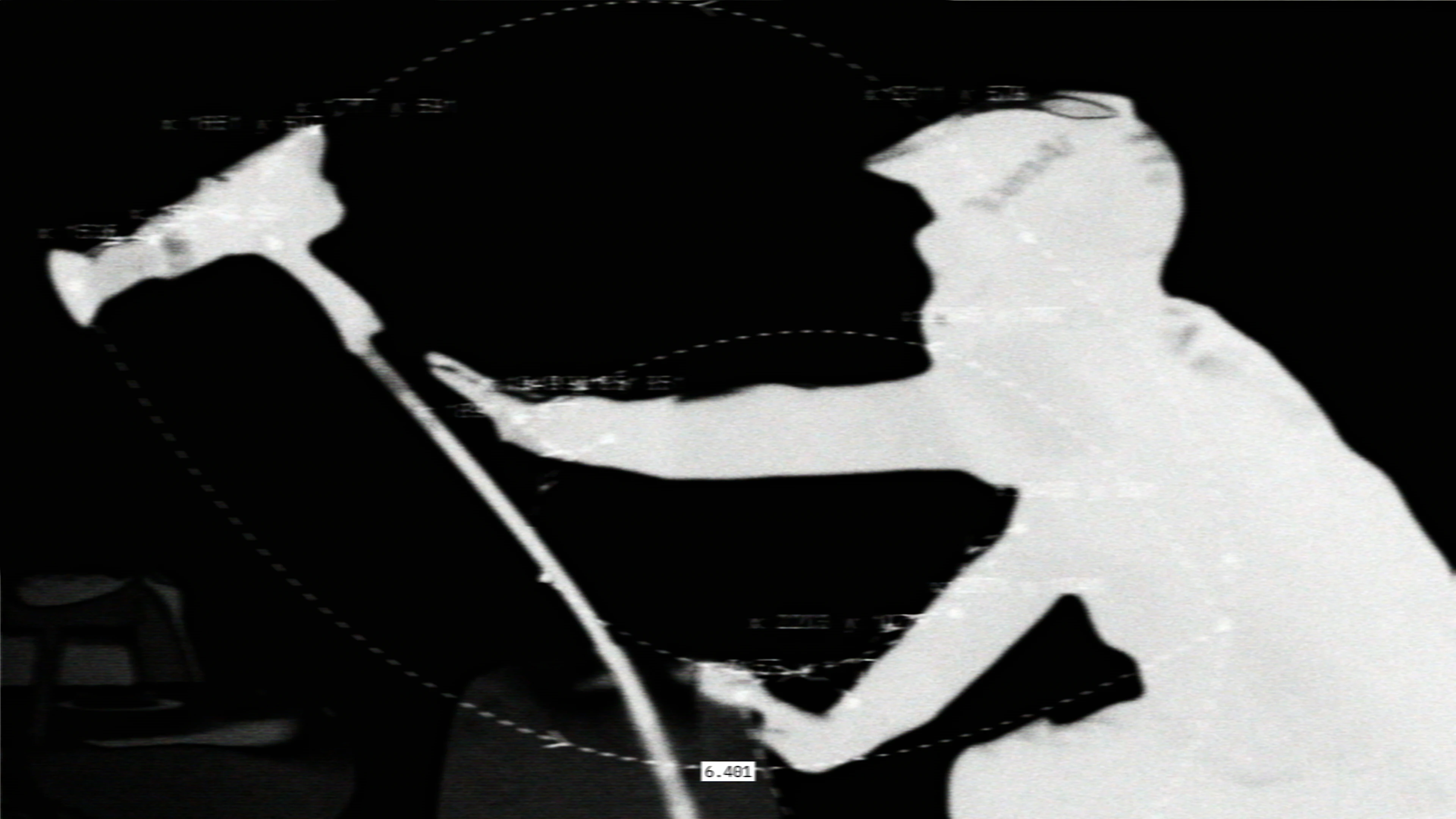 stylized black and white image of a pit crew member with a fuel pump