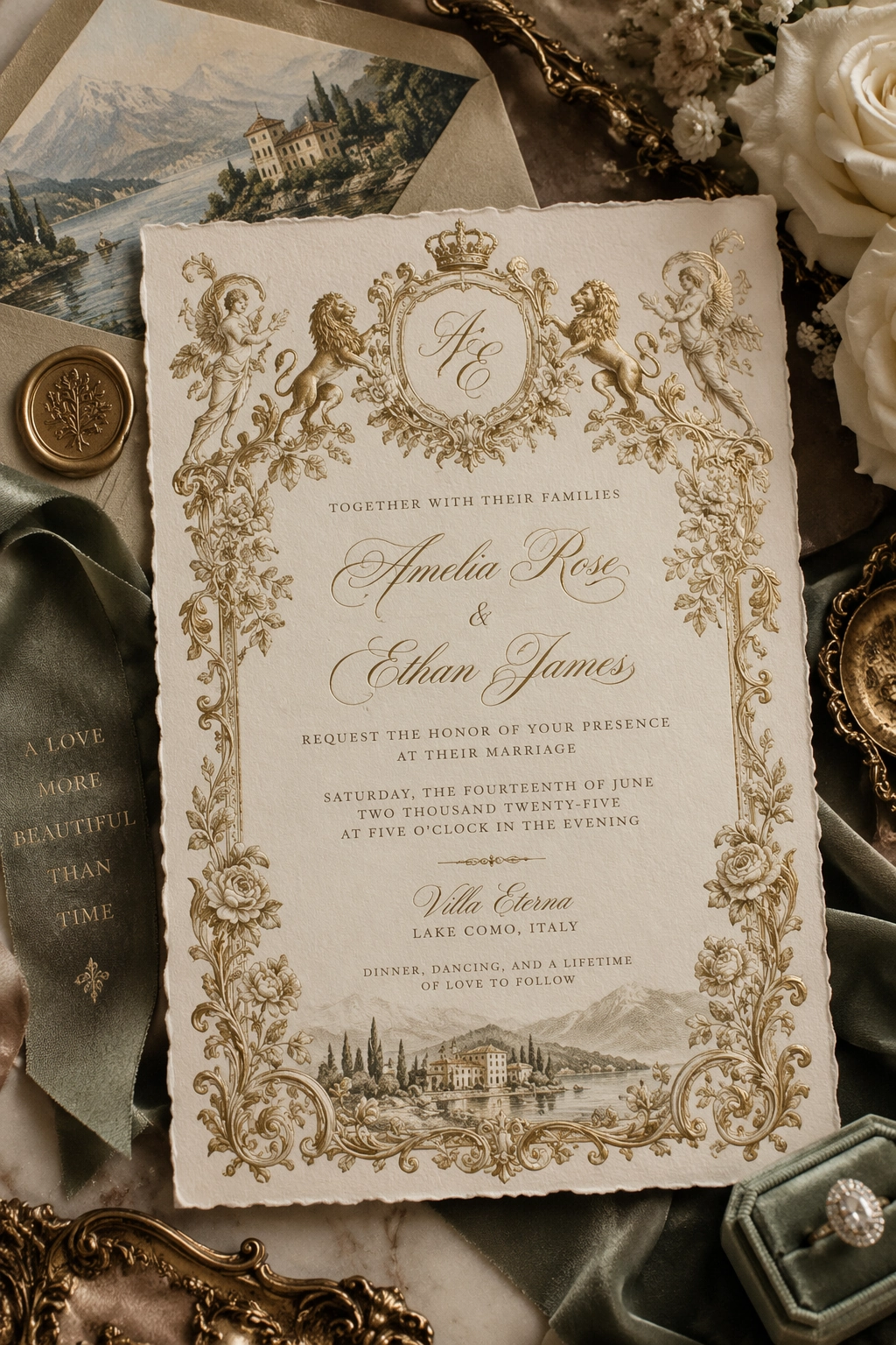 Invito di matrimonio generato con un template dedicato