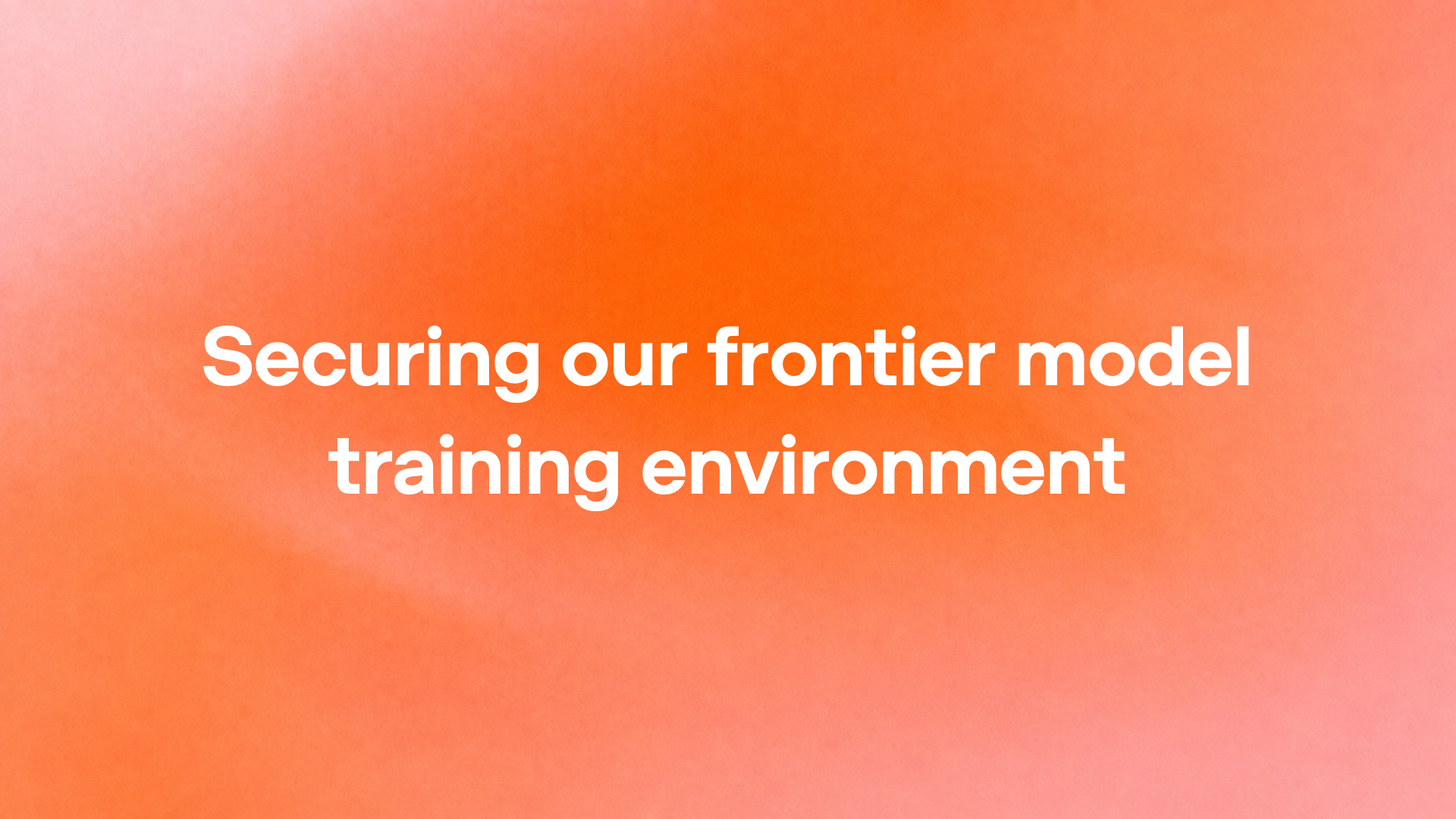 OpenAI image for its post on securing frontier model training