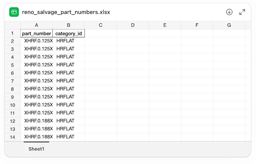 reno salvage part numbers.xisx