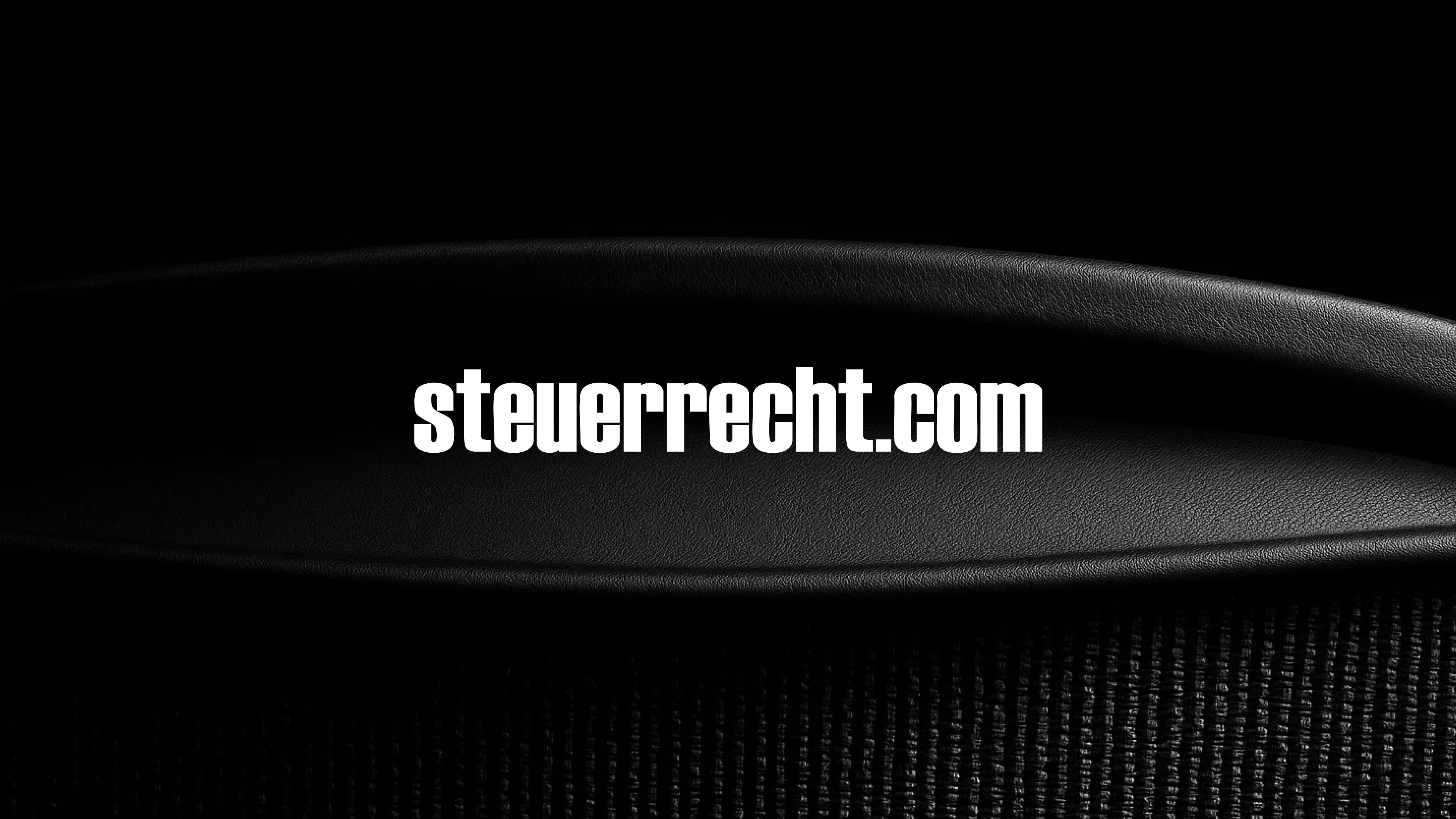 Steuerrecht.com logo in white on a black textured background
