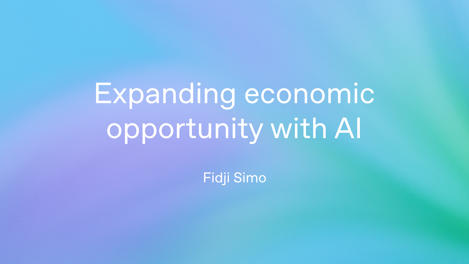 Expanding economic opportunity with AI