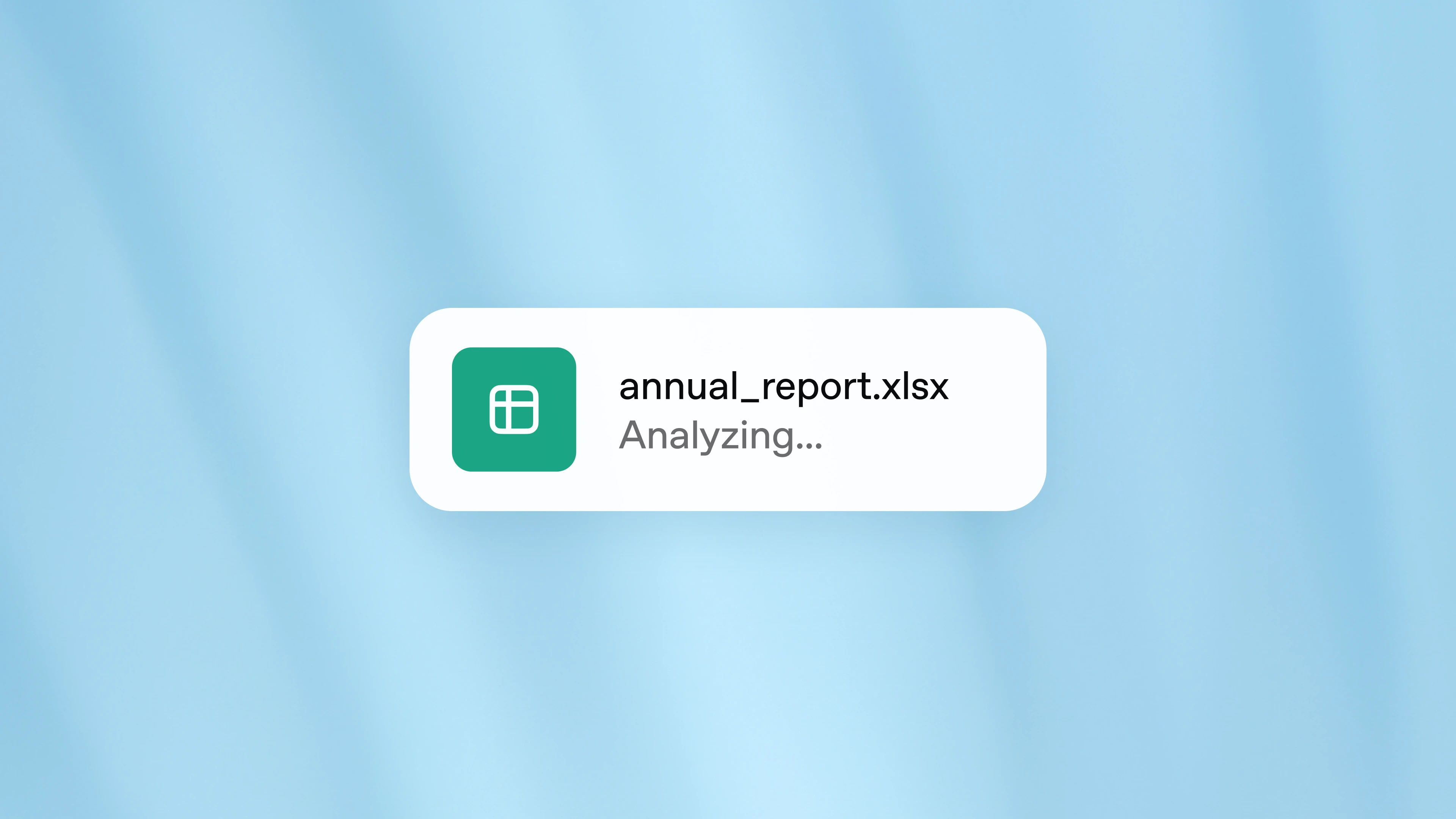 Fondo azul degradado con un elemento en primer plano que representa el análisis de una hoja de cálculo Excel