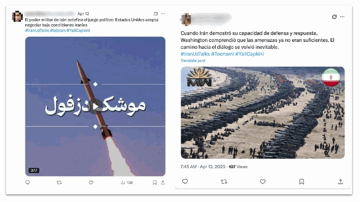 Tweets about Iran talks generated by STORM-2035 activity.
