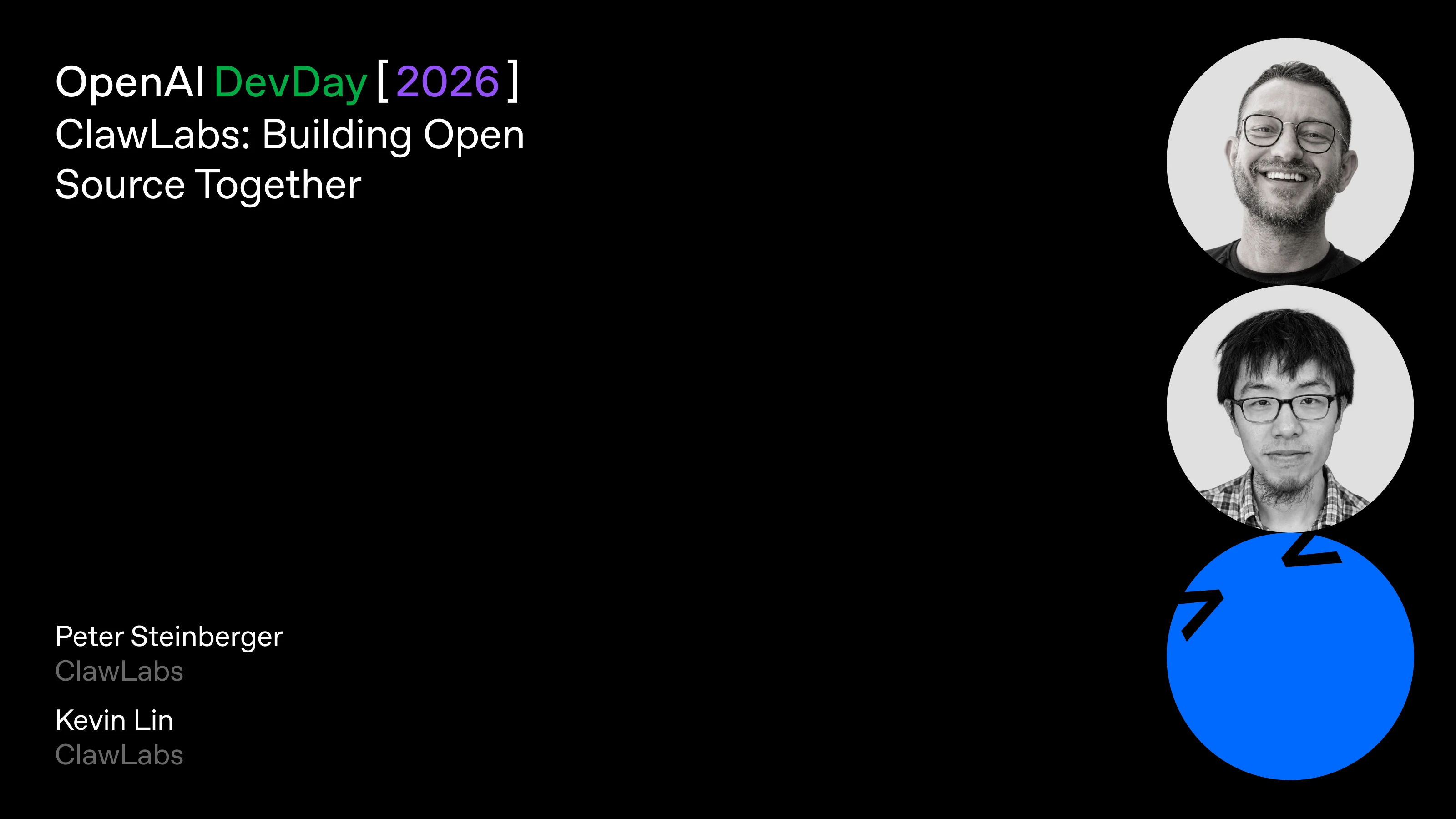 DevDay 2026 session artwork titled Claw Labs: Building Open Source Together.