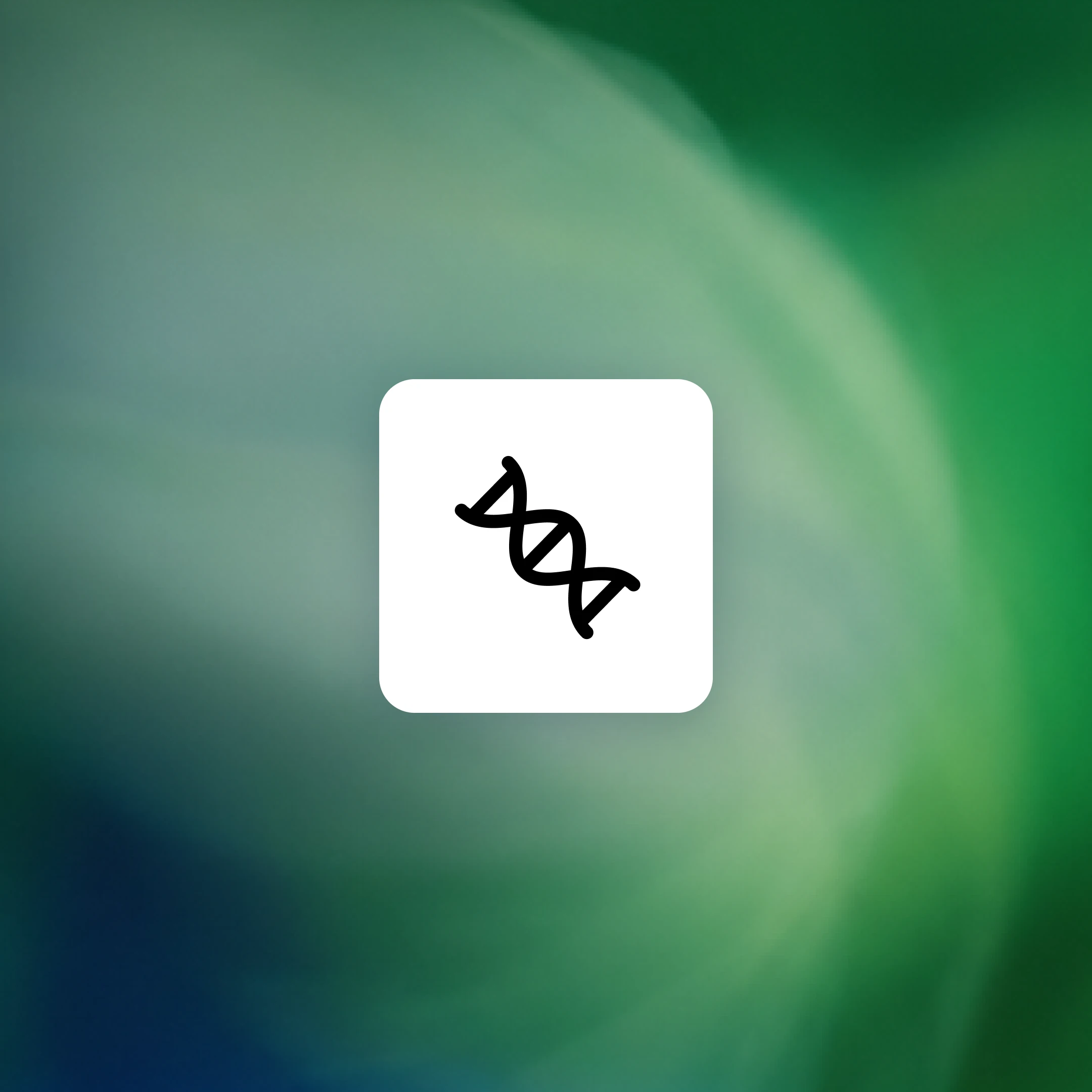 DNA helix icon on an abstract green and blue background