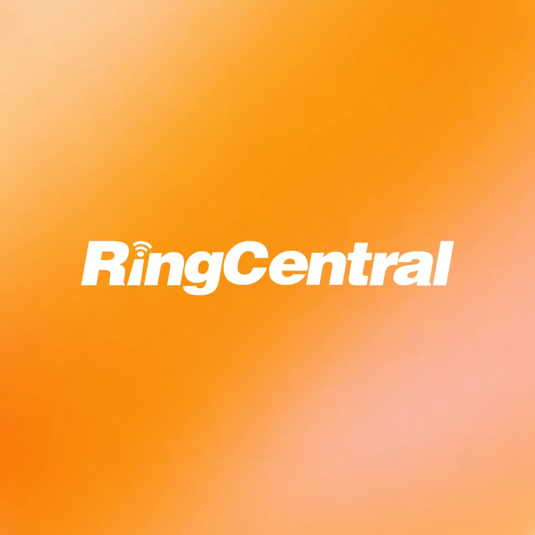 RingCentral logo on an orange gradient background.