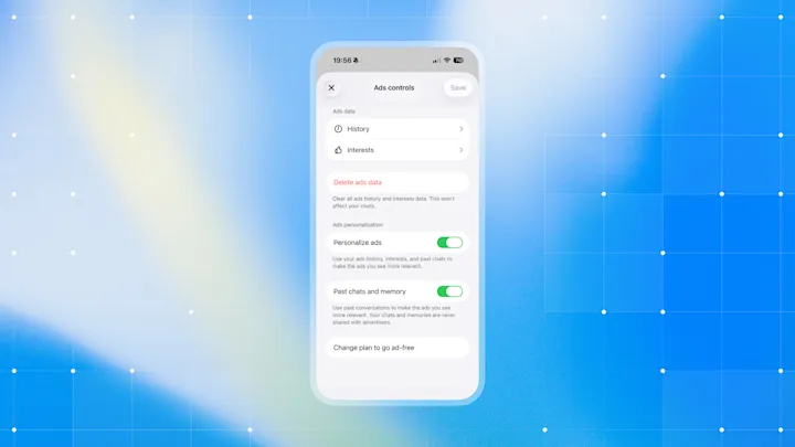 OpenAI 공식 맞춤 광고 설정 설명 화면