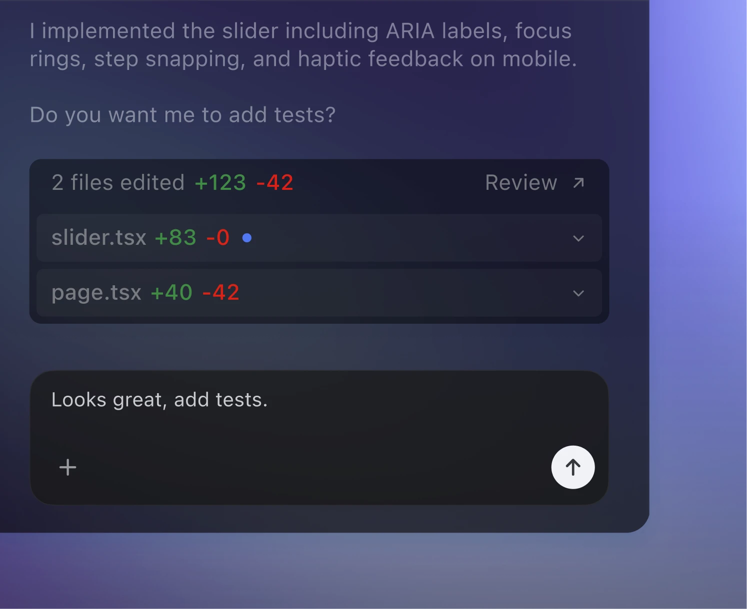 Real screenshot of the Codex IDE extension in dark mode, from openai.com/codex
