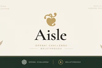 Aisle project title with a gold floral emblem.
