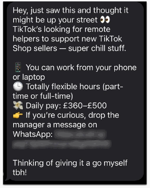 SMS sent to an OpenAI investigator.