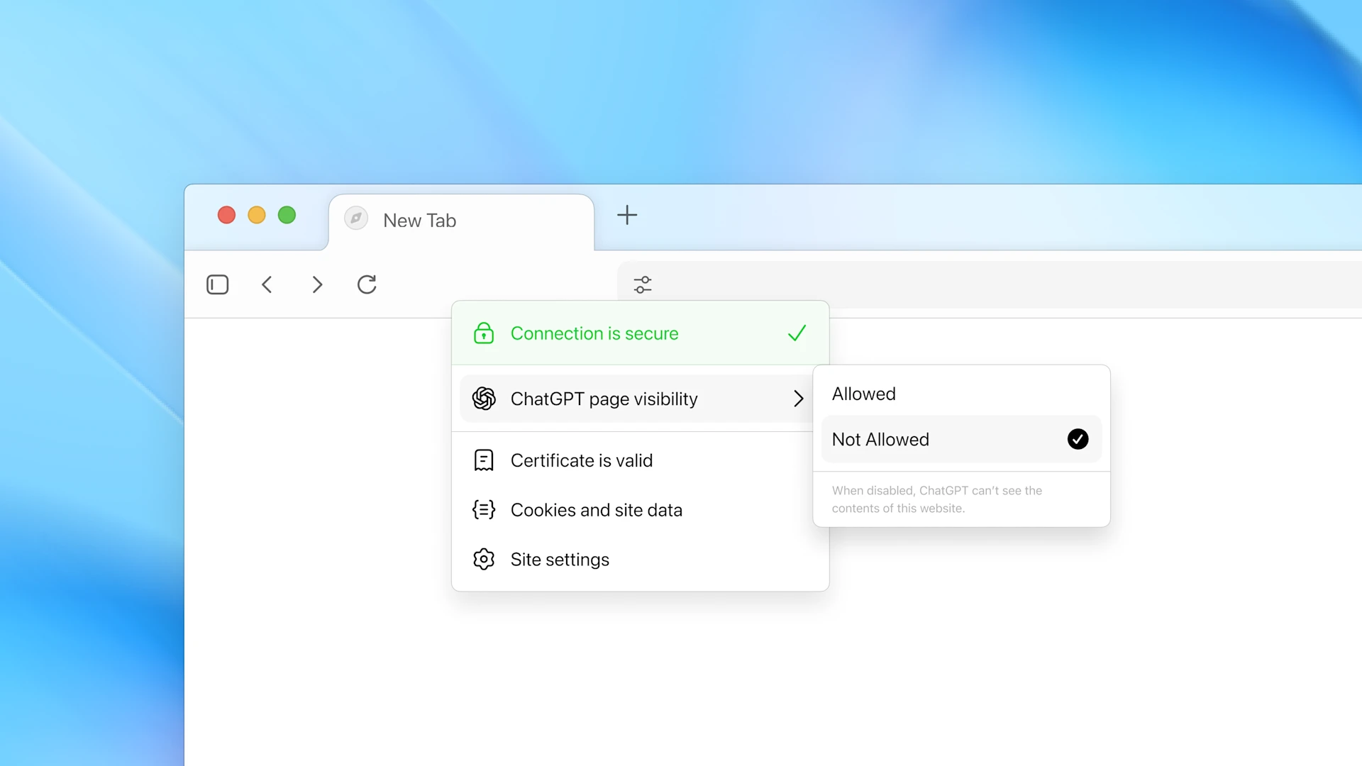 Representação visual do ChatGPT Atlas, mostrando gráficos interativos e uma interface de chat para análise de dados.