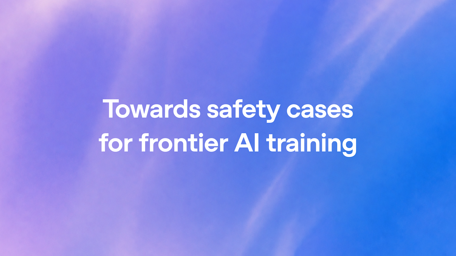 Towards safety cases for frontier AI training