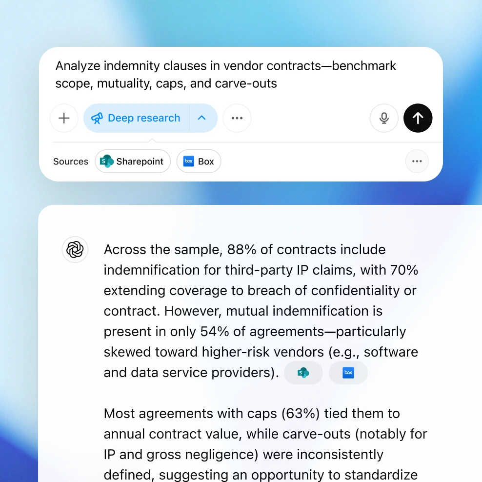 Legal analysis of vendor contracts with a prompt to benchmark indemnity clauses by scope, mutuality, caps, and carve-outs.