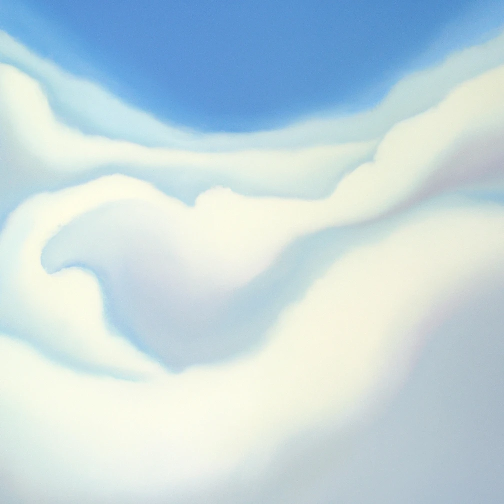 A watercolor painting of clouds and sky