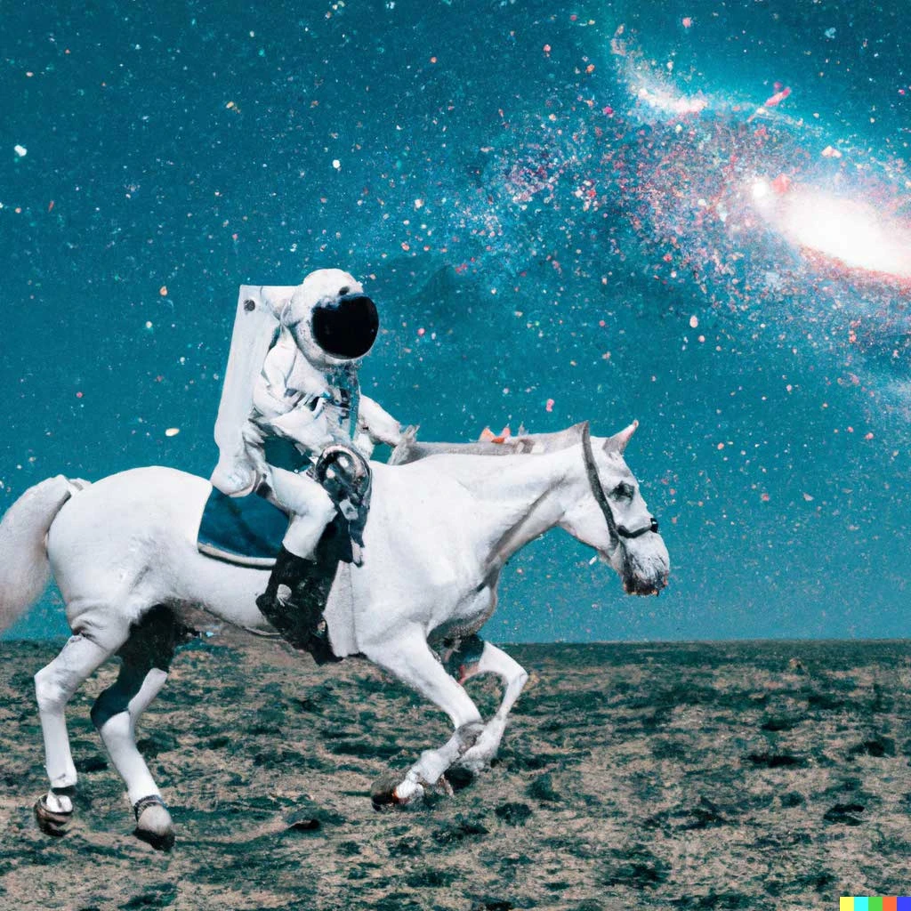 An astronaut riding a horse in a photorealistic style.