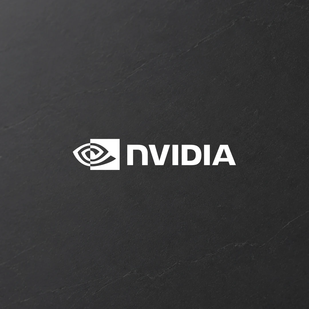 NVIDIA logo on a dark textured background.