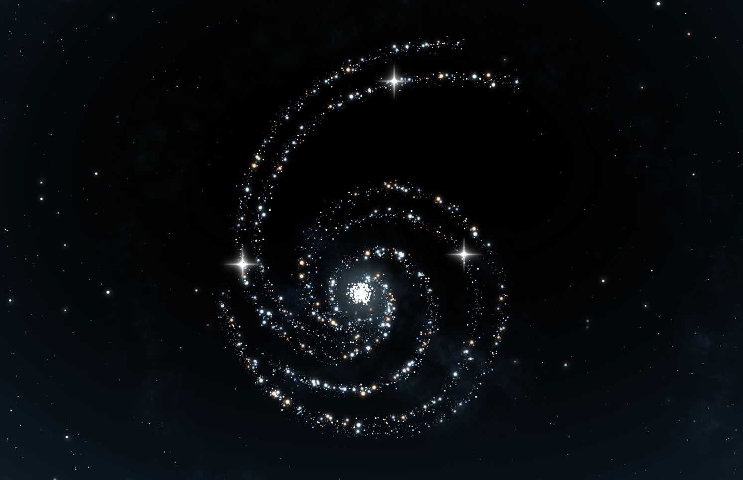 A luminous numeral 6 formed from stars against a dark background.