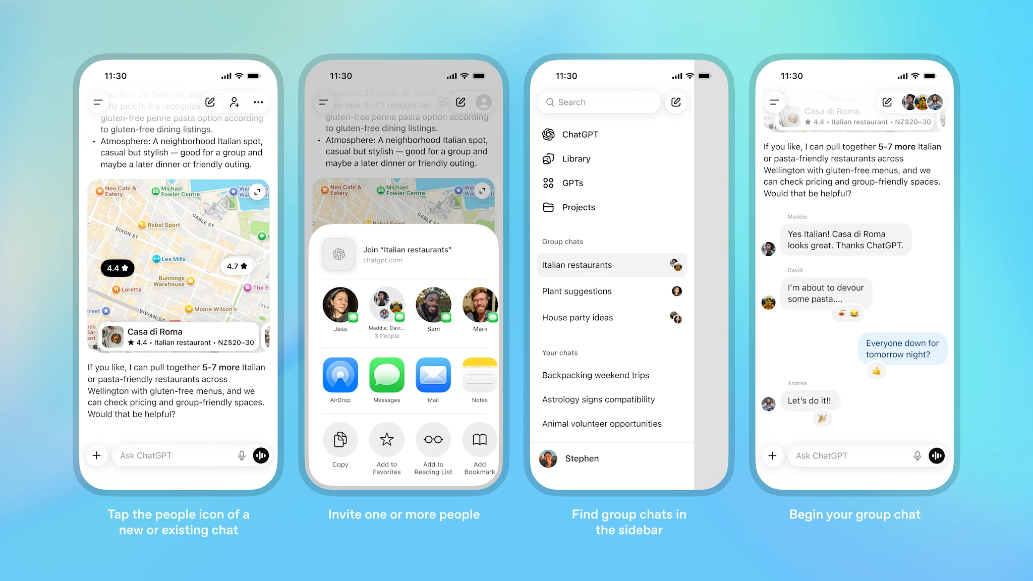 Introducing group chats in ChatGPT | OpenAI
