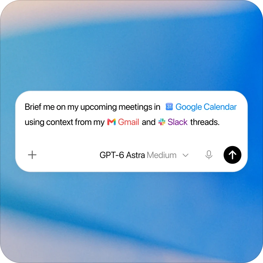 Ask ChatGPT to prepare a meeting brief using Google Calendar, Gmail, and Slack.