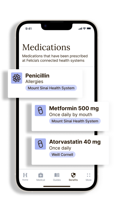Medications Tab in Helpful App