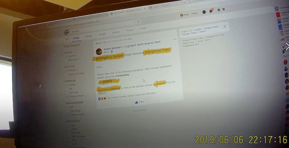 Infowars facebook ban