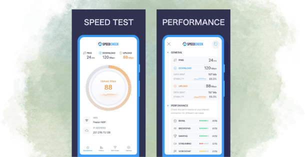 Handy-Speedtest mit der App Speedcheck.