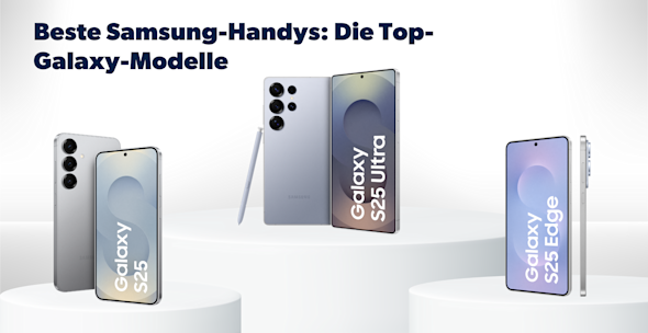 Headerbild Beste Samsung Handys Produktbilder Samsung Galaxy S25, Samsung Galaxy S25 Ultra, Samsung Galaxy S25 Edge