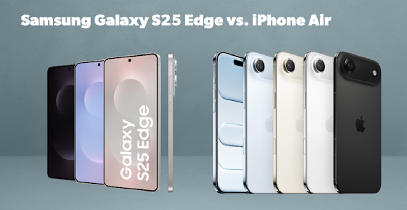 Produktbilder iPhone Air und Samsung Galaxy S25 Edge
